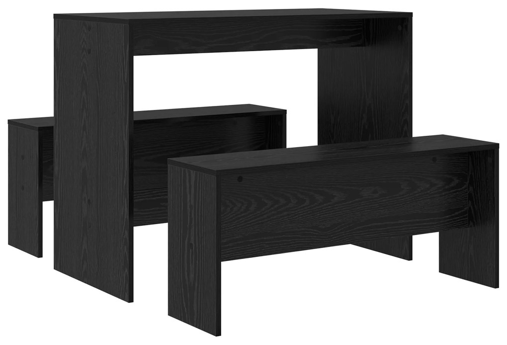 vidaXL Σετ τραπεζαρίας 2 pcs Μαύρη Δρυς 97 x 47 x 75 εκ.