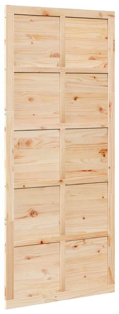 vidaXL Πόρτα αχυρώνα Καφέ 100 x 210 cm Μασίφ ξύλο πεύκου