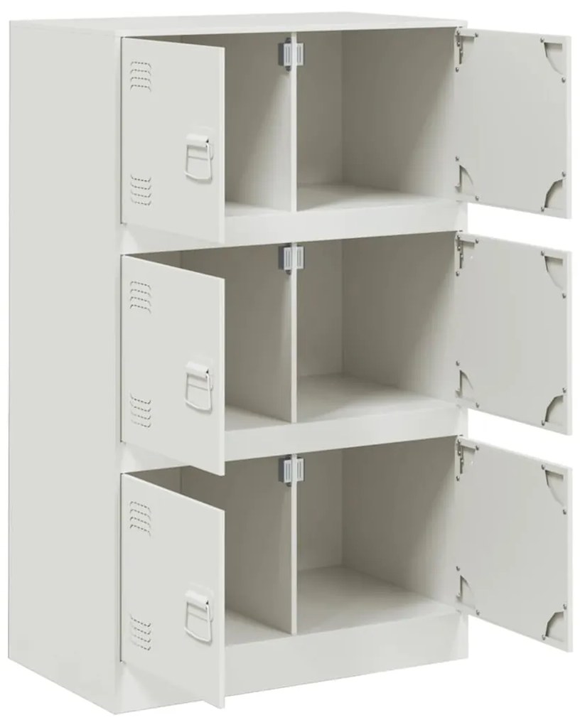 vidaXL Μπουφές Λευκός 67x39x107 εκ. από Ατσάλι