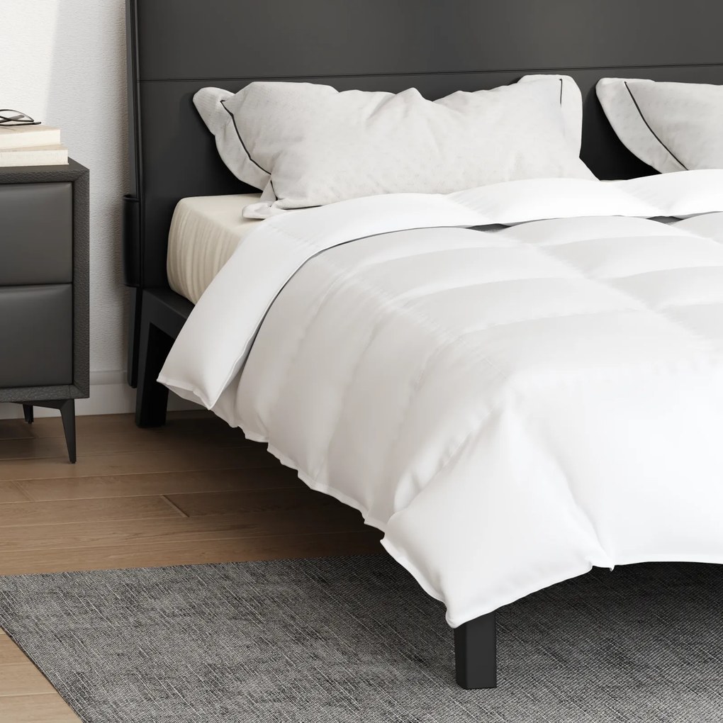 vidaXL Κουβέρτες & Κουβέρτες Λευκό 240 x 220 εκ. Πούπουλο