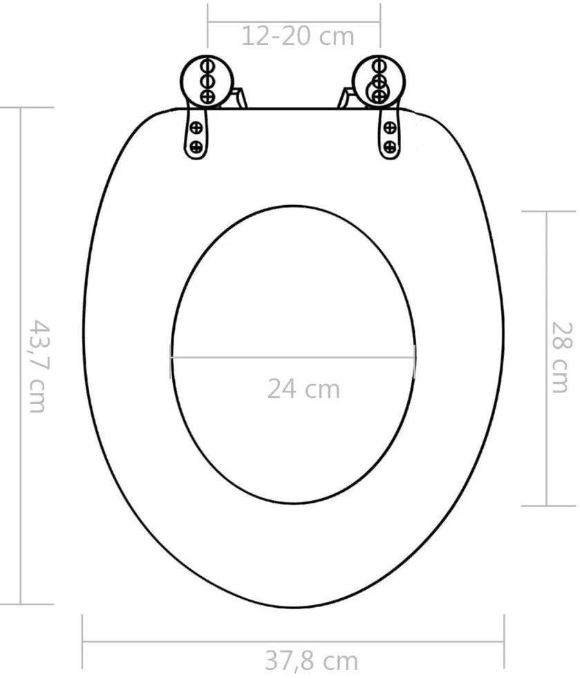 Καλύμματα Λεκάνης Soft Close 2 τεμ. Σχέδιο Κοχύλι από MDF - Πολύχρωμο