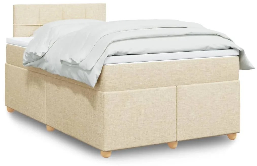 ΚΡΕΒΑΤΙ BOXSPRING ΜΕ ΣΤΡΩΜΑ ΚΡΕΜ 120X200 ΕΚ. ΥΦΑΣΜΑΤΙΝΟ 3288952