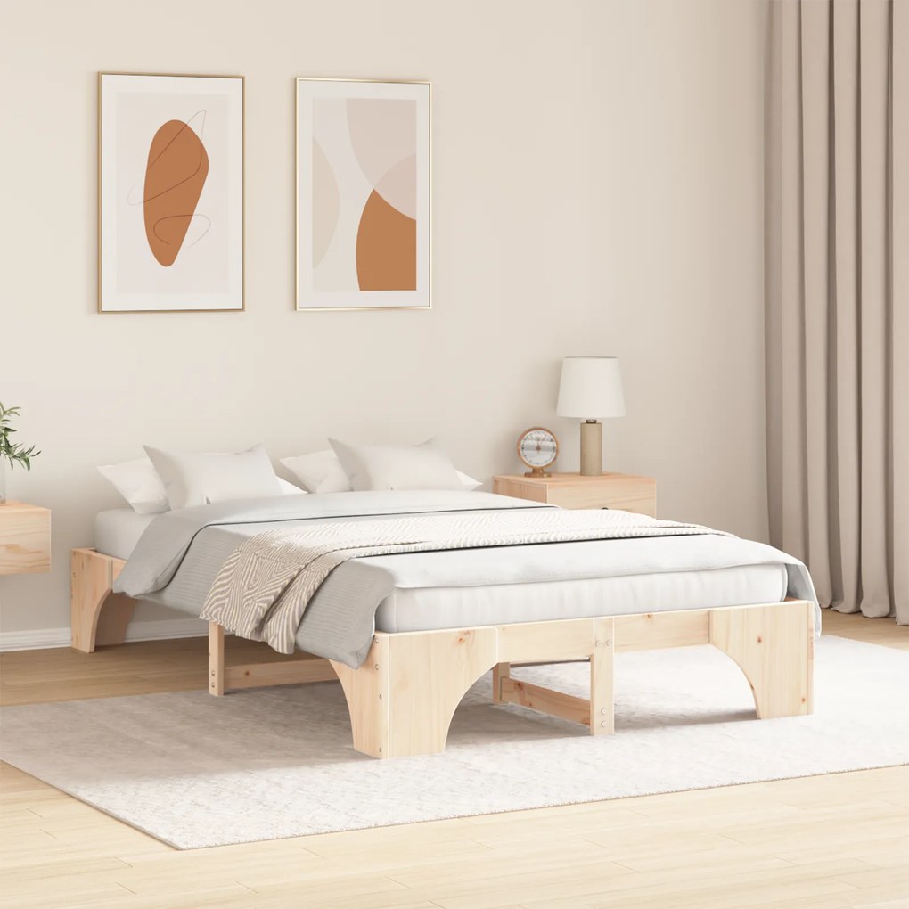 vidaXL Σκελετός Κρεβατιού 140x190 cm από Μασίφ Ξύλο Πεύκου