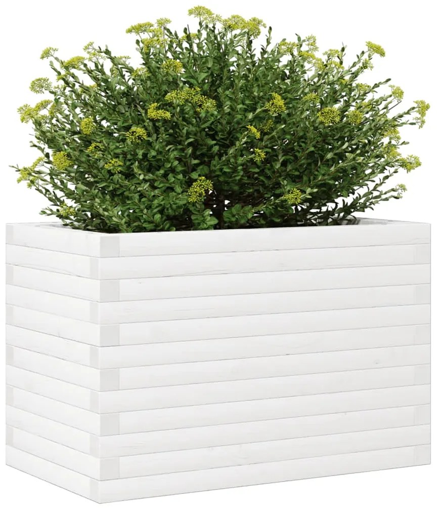 vidaXL Ζαρντινιέρα Κήπου Λευκή 70x40x46 εκ. από Μασίφ Ξύλο Πεύκου