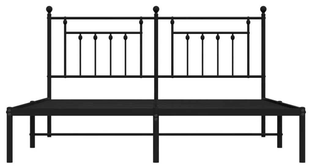 Πλαίσιο Κρεβατιού με Κεφαλάρι Μαύρο 183 x 213 εκ. Μεταλλικό - Μαύρο