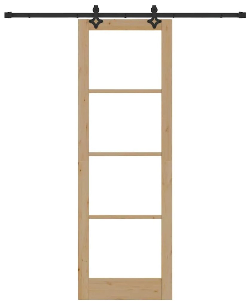 vidaXL Συρόμενη Πόρτα ORKDAL Καφέ 78 x 232 cm Ξύλο και μέταλλο