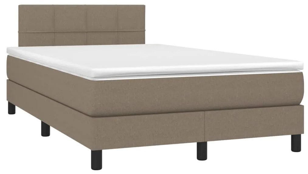 ΚΡΕΒΑΤΙ BOXSPRING ΜΕ ΣΤΡΩΜΑ &amp; LED TAUPE 120X200 ΕΚ. ΥΦΑΣΜΑΤΙΝΟ 3133145