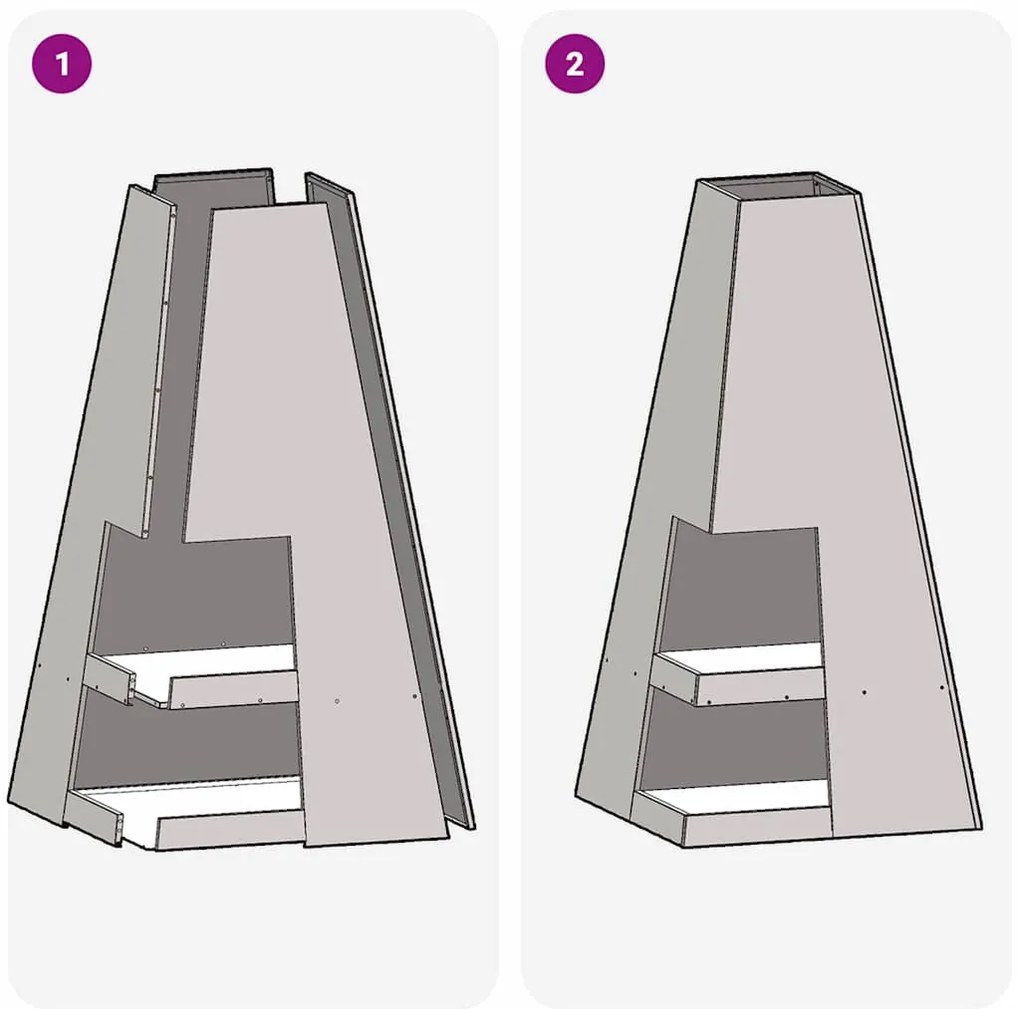 vidaXL Φωτιά Μαύρο 50 x 50 x 100 cm Κρύα έλαση από χάλυβα