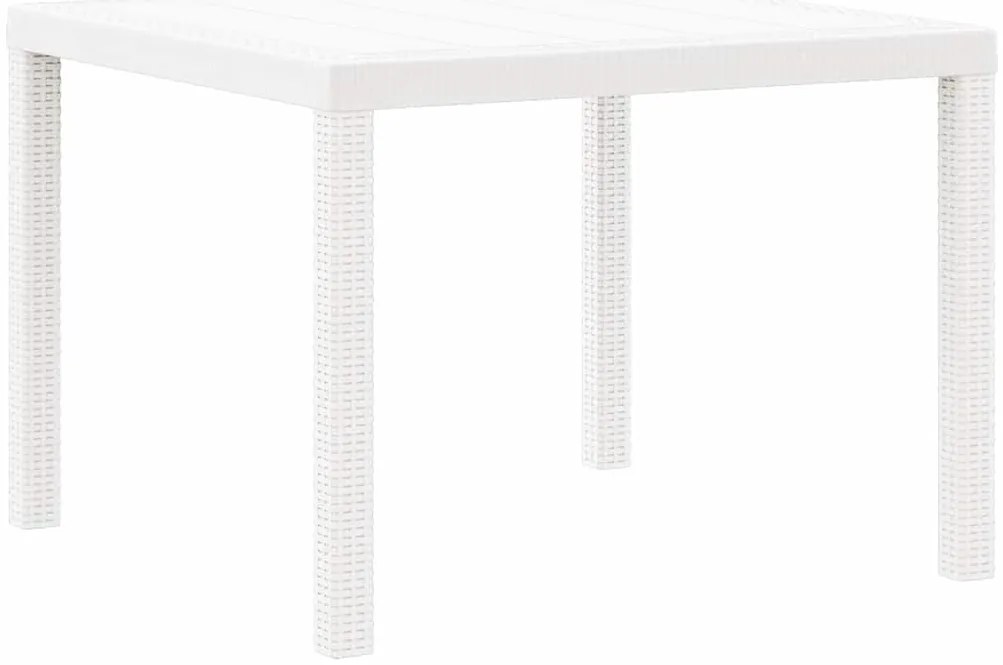 vidaXL Τραπέζι Κήπου Λευκό 100 x 100 x 73 εκ συνθετικό ρατάν