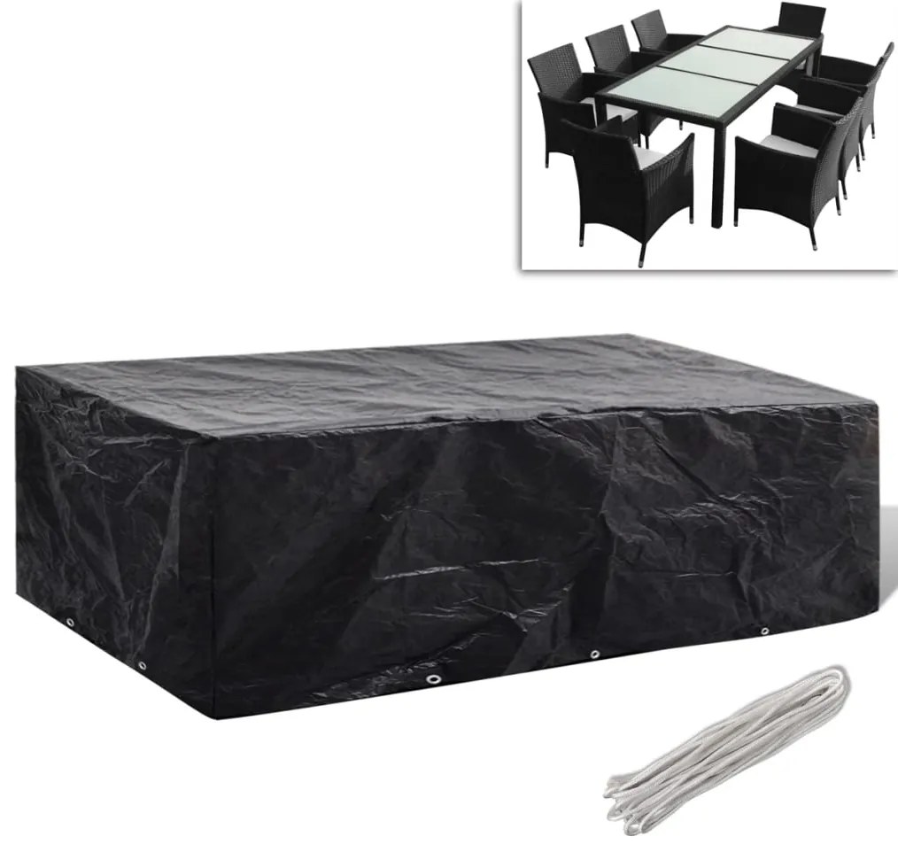 vidaXL Κάλυμμα Επίπλων Κήπου με 8 Κρίκους 300 x 140 x 90 εκ.
