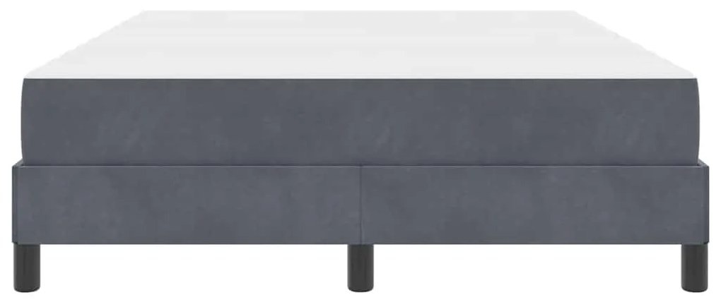 vidaXL Κρεβάτι box spring με στρώμα Σκούρο Γκρι 140 x 190 cm Βελούδο