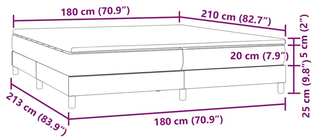 Κρεβάτι Boxspring με Στρώμα Σκούρο Πράσινο 180x210εκ. Βελούδινο - Πράσινο