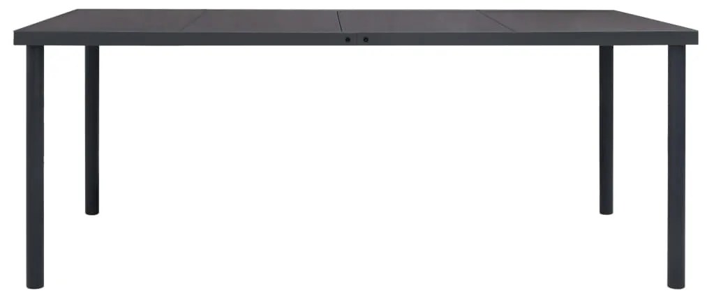 vidaXL Τραπεζαρία Εξωτερικού Χώρου Ανθρακί 190 x 90 x 74 εκ. Ατσάλινη