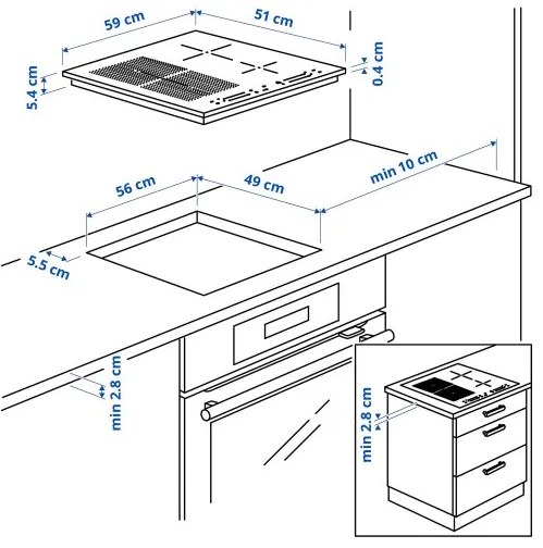 SMAKLIG 500 επαγωγική εστία, 59 cm 504.678.83