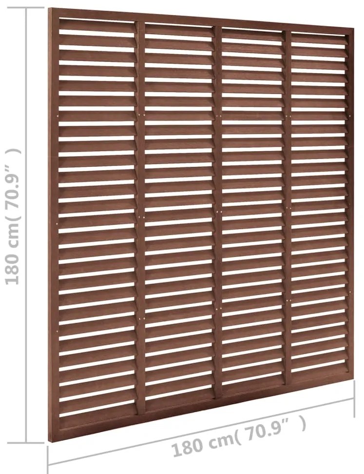 vidaXL Πάνελ Περίφραξης με Περσίδες Καφέ 180 x 180 εκ. από WPC