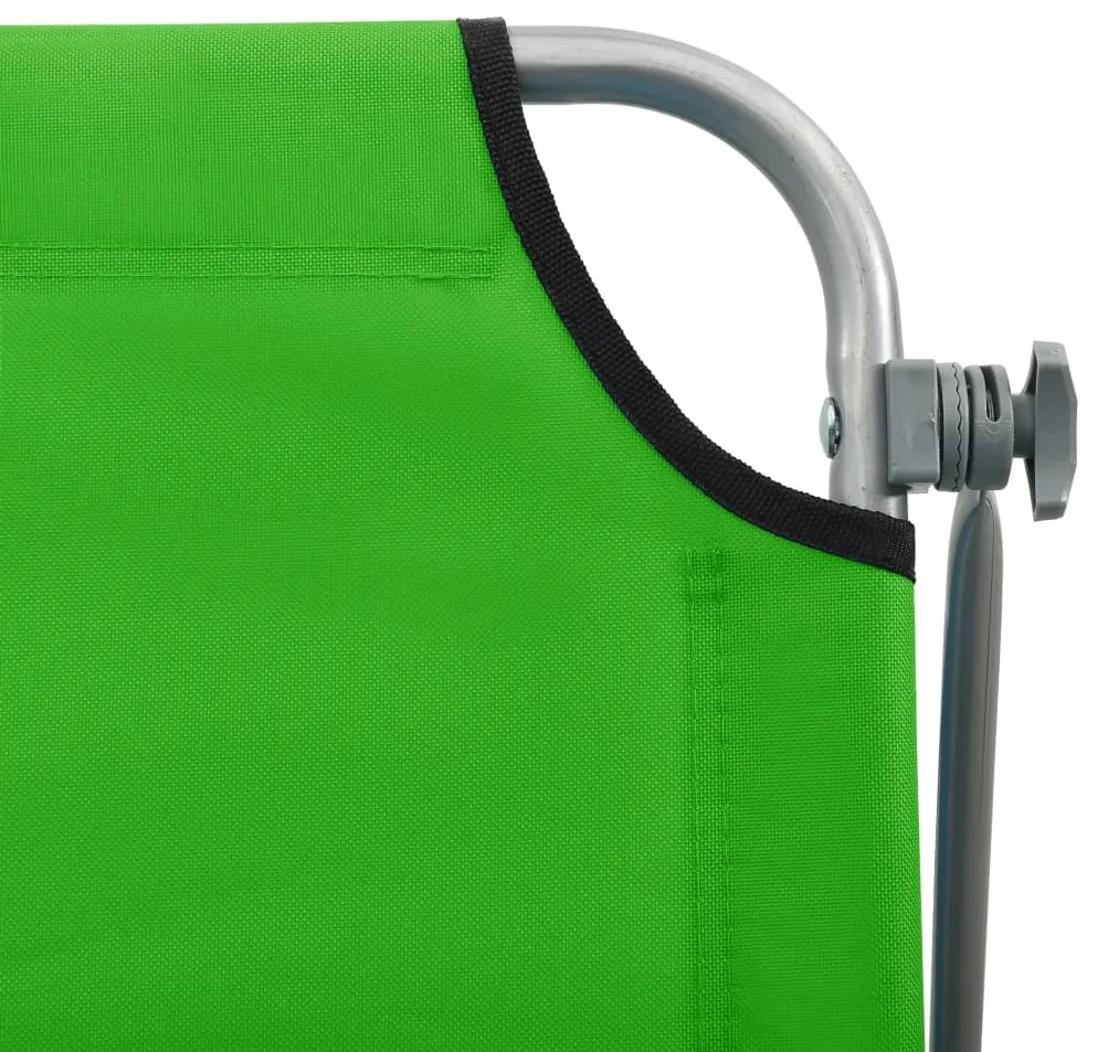 vidaXL Ξαπλώστρα Πράσινη Ατσάλινη με Σκίαστρο