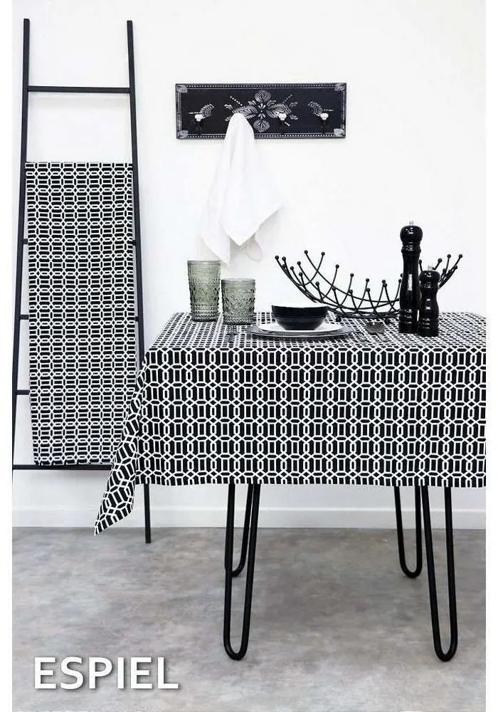 Τραπεζομάντηλο TEX202 Λευκό-BLACK Espiel 140X180 100% Cotton