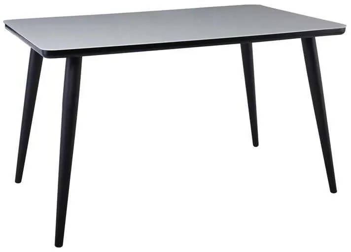 Τραπέζι UNION 130x80cm Βαφή Μαύρη/Γυαλί Άσπρο