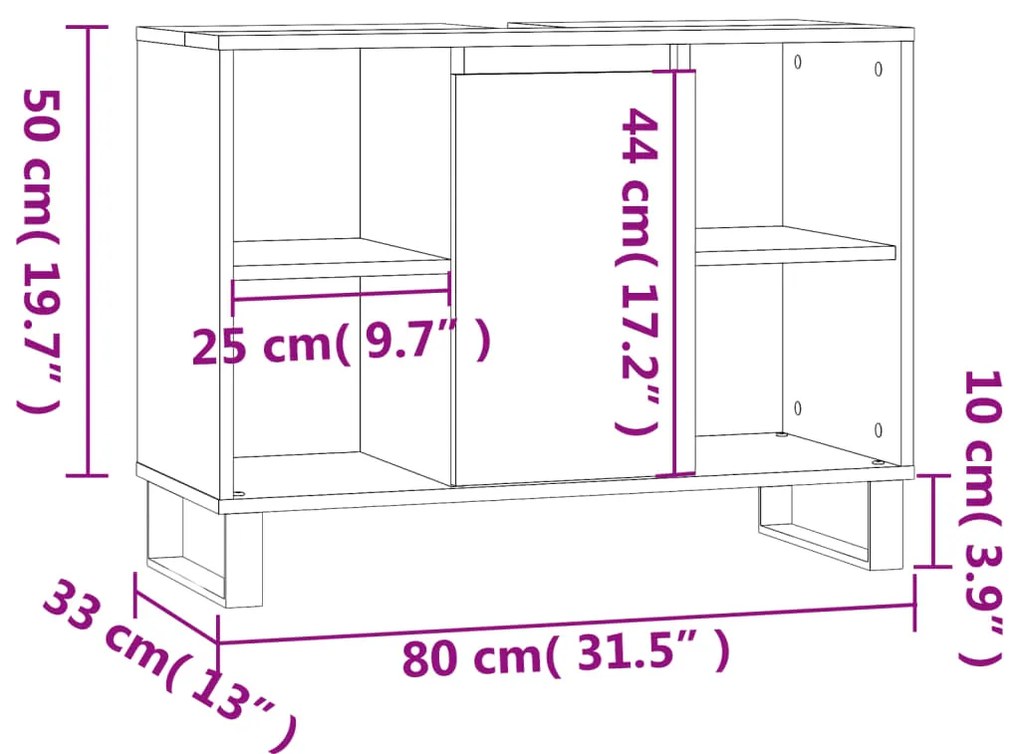 ΝΤΟΥΛΑΠΙ ΜΠΑΝΙΟΥ ΓΚΡΙ ΣΚΥΡΟΔΕΜΑΤΟΣ 80X33X60 ΕΚ. ΕΠΕΞ. ΞΥΛΟ 831640