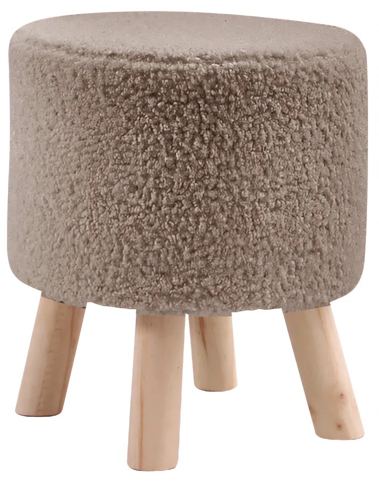 Σκαμπό CATTLEYA Με Ξύλινα Πόδια Καφέ Ύφασμα Cashmere 35x35x40cm - 14940018