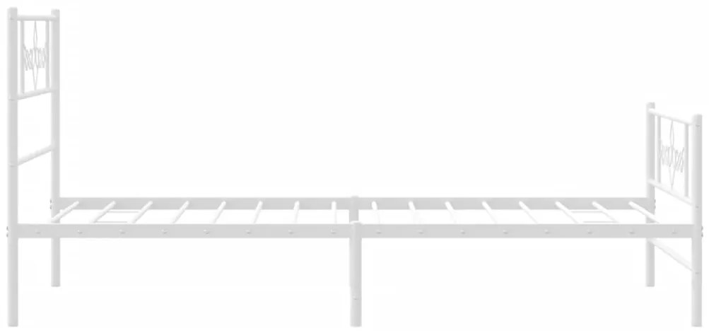 vidaXL Πλαίσιο Κρεβατιού με Κεφαλάρι/Ποδαρικό Λευκό 107x203 εκ Μέταλλο
