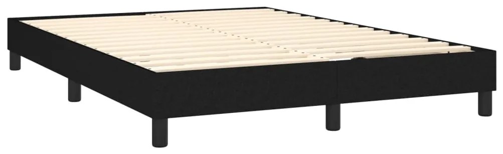 vidaXL Κρεβάτι Boxspring με Στρώμα & LED Μαύρο 140x190 εκ. Υφασμάτινο