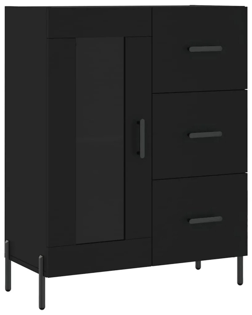 vidaXL Ντουλάπι Μαύρο 69,5x34x180 εκ. από Επεξεργασμένο Ξύλο