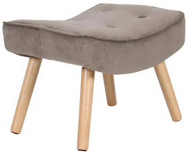Σκαμπό - Υποπόδιο Alma Ε7141,21 52x38x35cm Natural-Light Brown Velvet, Wood