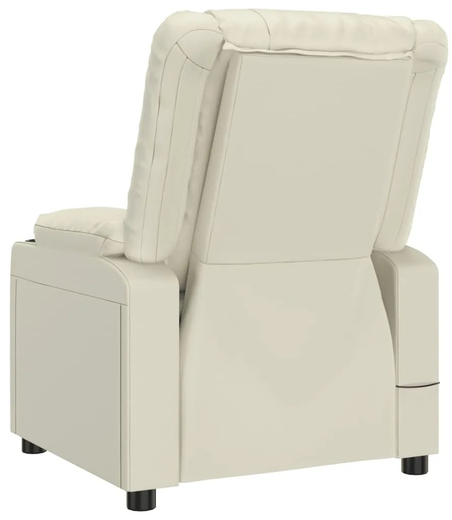 vidaXL Πολυθρόνα Μασάζ Ηλεκτρική Κρεμ από Συνθετικό Δέρμα