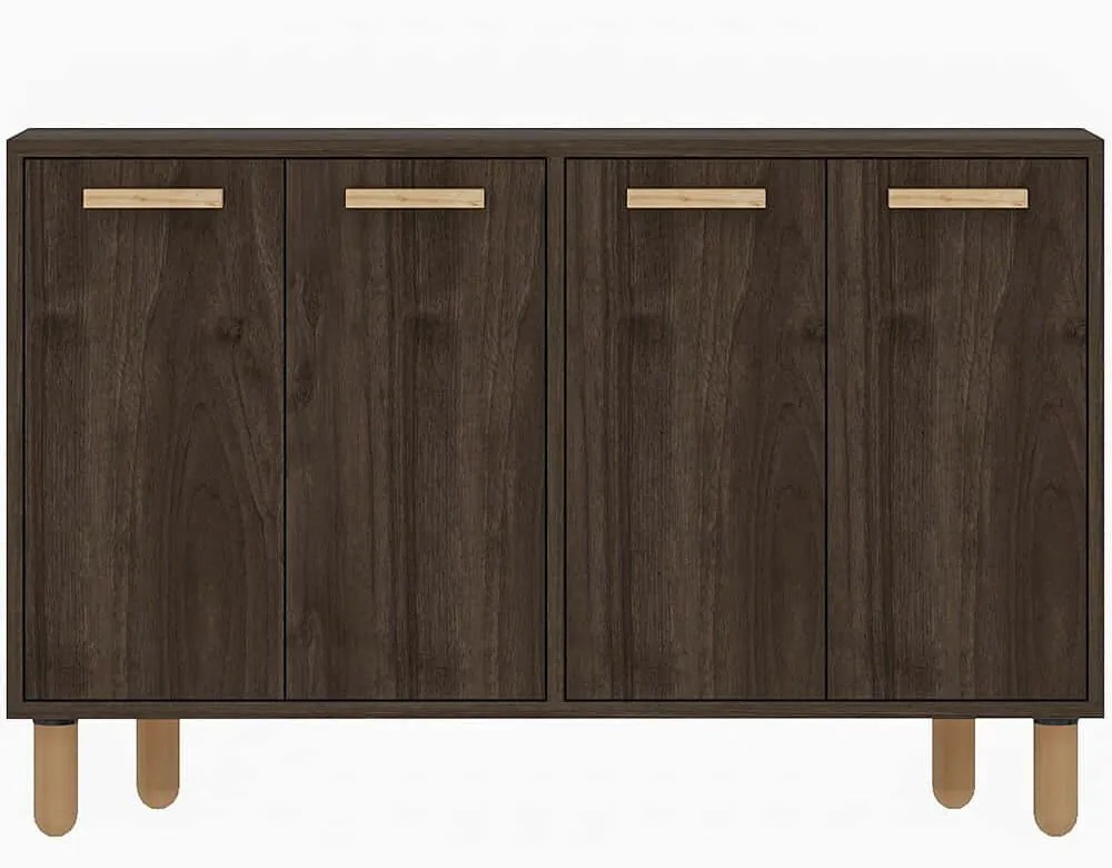 Μπουφές Venedik 327ODS1281 120x29,6x73,6cm Walnut-Oak Μοριοσανίδα, Μελαμίνη