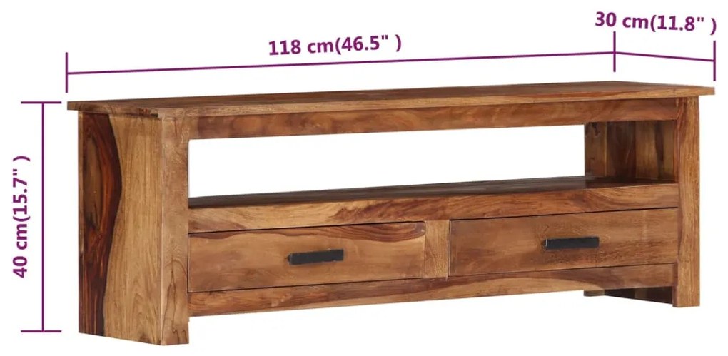 vidaXL Έπιπλο Τηλεόρασης 118 x 30 x 40 εκ. από Μασίφ Ξύλο