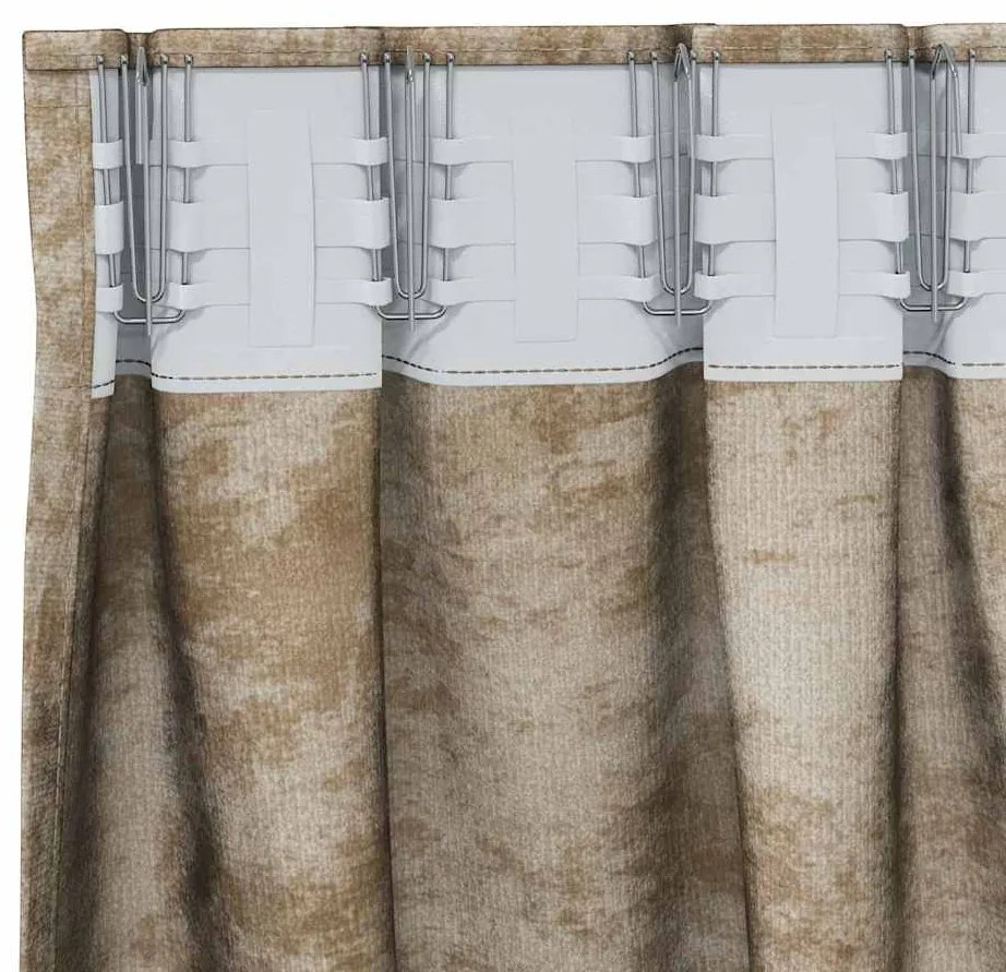 vidaXL Κουρτίνα με κουρτίνες 2 pcs Μπρονζέ 175 x 140 εκ. Βελούδο