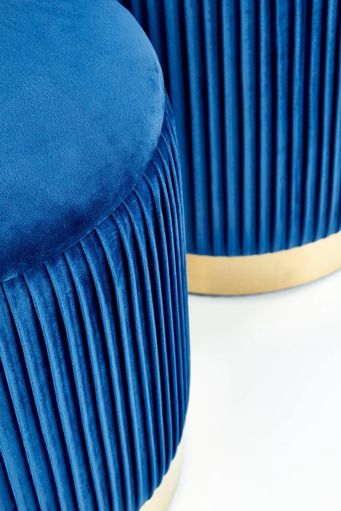 MONTY set of two stools: color: dark blue DIOMMI V-CH-MONTY-PUFA-GRANATOWY