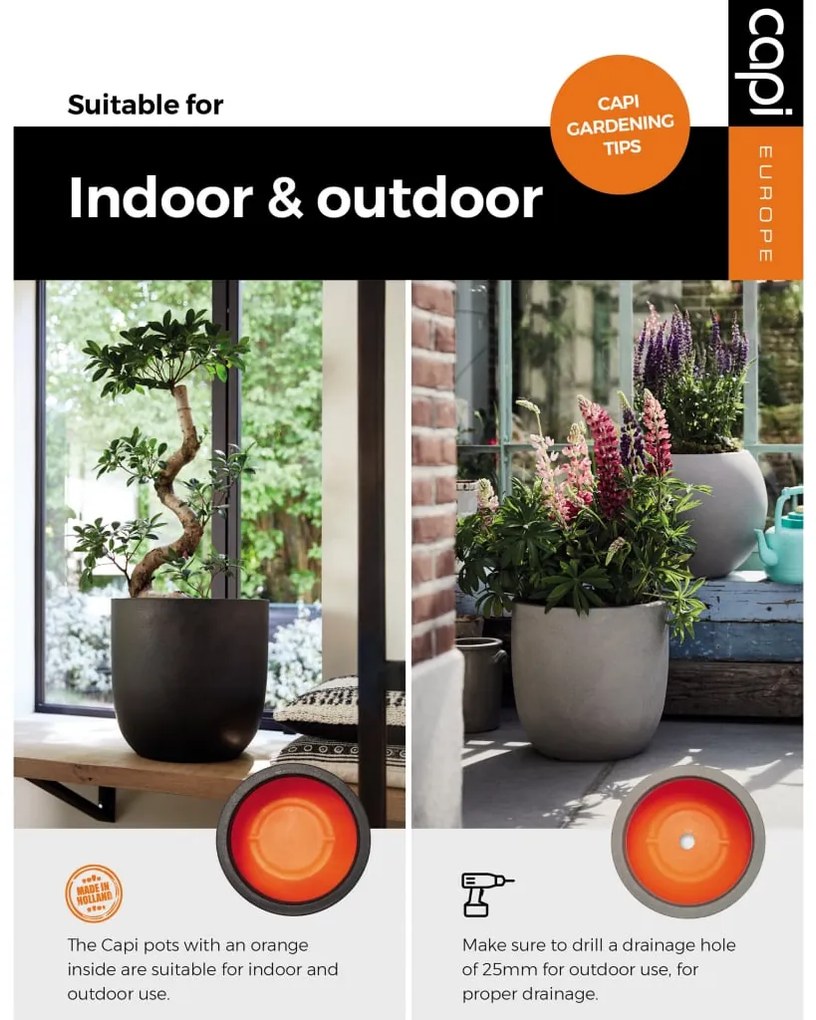 Capi Γλάστρα Οβάλ Nature Row Ανθρακί 43 x 41 εκ. KRWZ933