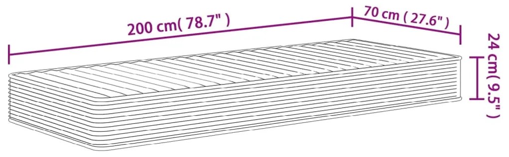 Στρώμα Αφρού Medium Soft 70x200 εκ. - Λευκό