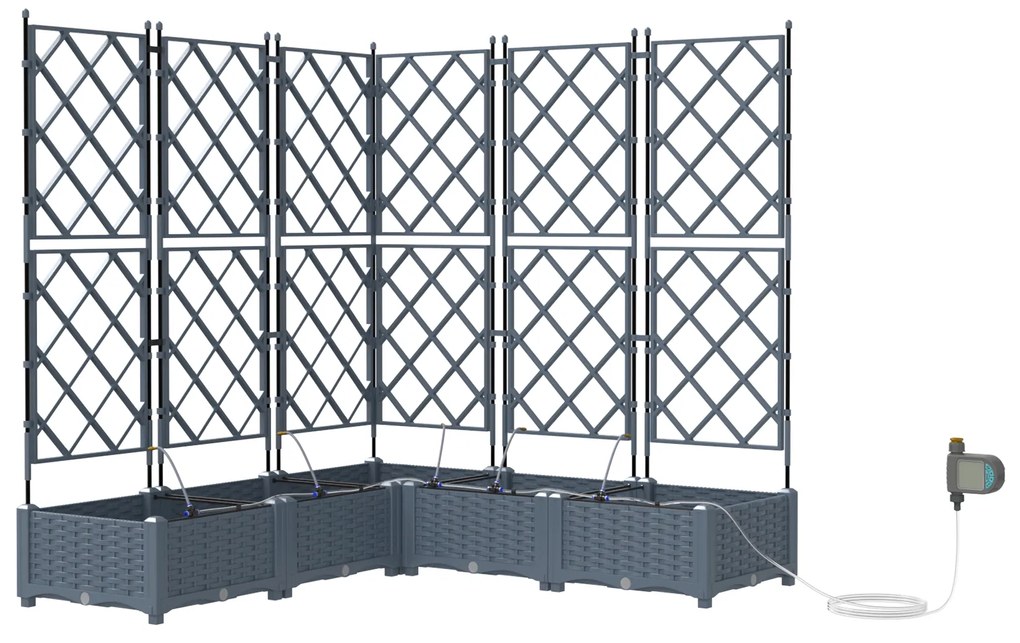 vidaXL Γλάστρες Κήπου 1 τεμ Ανοιχτό γκρι 120 x 120 x 126 cm Πλαστικό