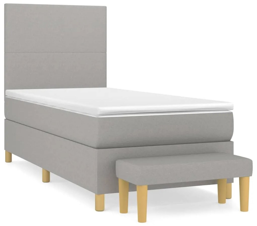 ΚΡΕΒΑΤΙ BOXSPRING ΜΕ ΣΤΡΩΜΑ ΑΝΟΙΧΤΟ ΓΚΡΙ 80X200 ΕΚ. ΥΦΑΣΜΑΤΙΝΟ 3136949