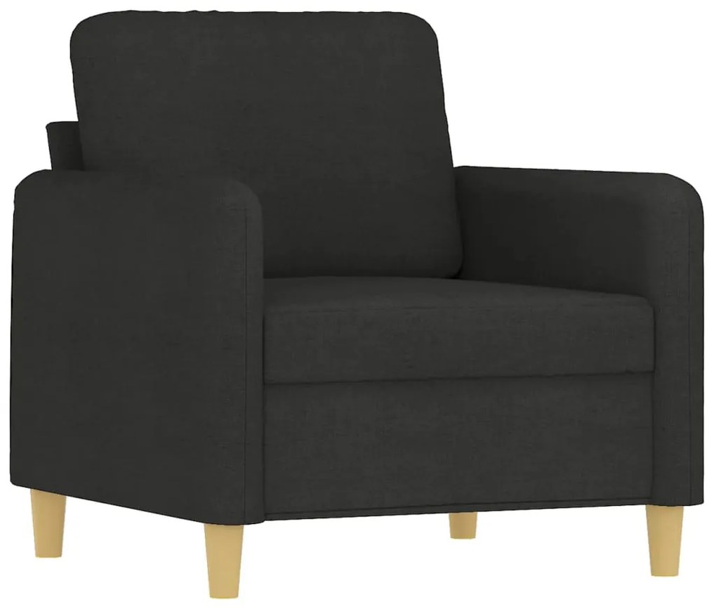 vidaXL Πολυθρόνες Σετ 4 Τεμαχίων Μαύρες από Ύφασμα με Μαξιλάρια