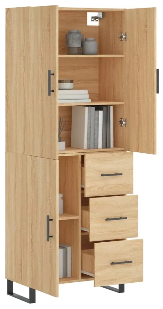 vidaXL Ντουλάπι Sonoma δρυς 69,5 x 34 x 180 εκ. από Επεξεργασμένο Ξύλο