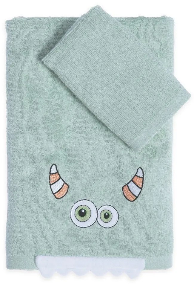 Πετσέτες Βρεφικές Alphabet Monster (Σετ 2τμχ) Pistachio Nef-Nef Homeware Σετ Πετσέτες 70x140cm 100% Βαμβάκι