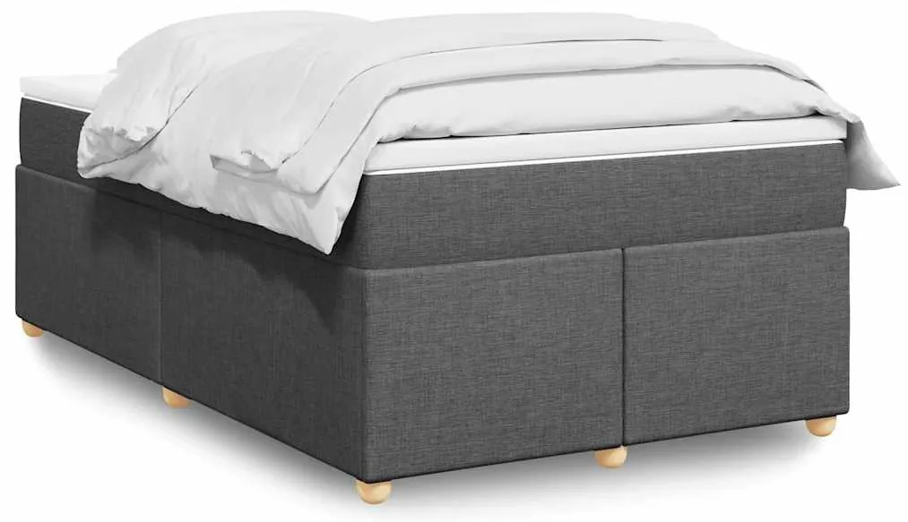 vidaXL Κρεβάτι Boxspring με Στρώμα Σκούρο Γκρι 120x190 εκ Υφασμάτινο