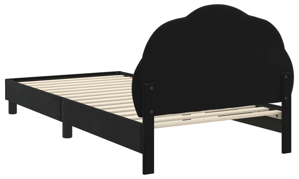 vidaXL Κρεβάτι Παιδικής Κρεβατοκάμαρας με Κεφαλάκι Μαύρο 90 x 190 cm