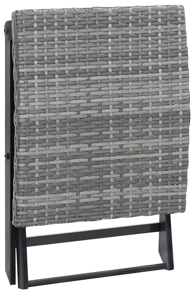 vidaXL Σκαμπό Πτυσσόμενο Γκρι από Συνθετικό Ρατάν