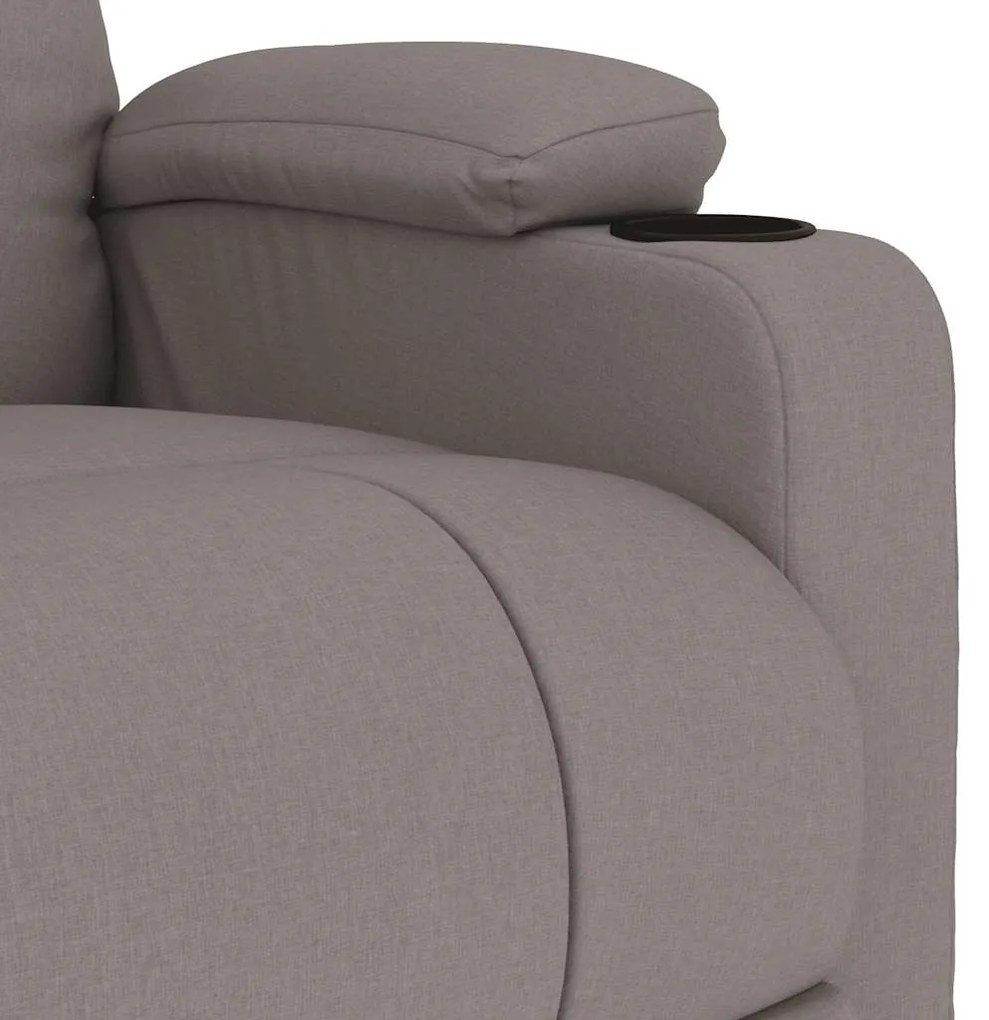 vidaXL Πολυθρόνα Μασάζ Taupe Υφασμάτινη
