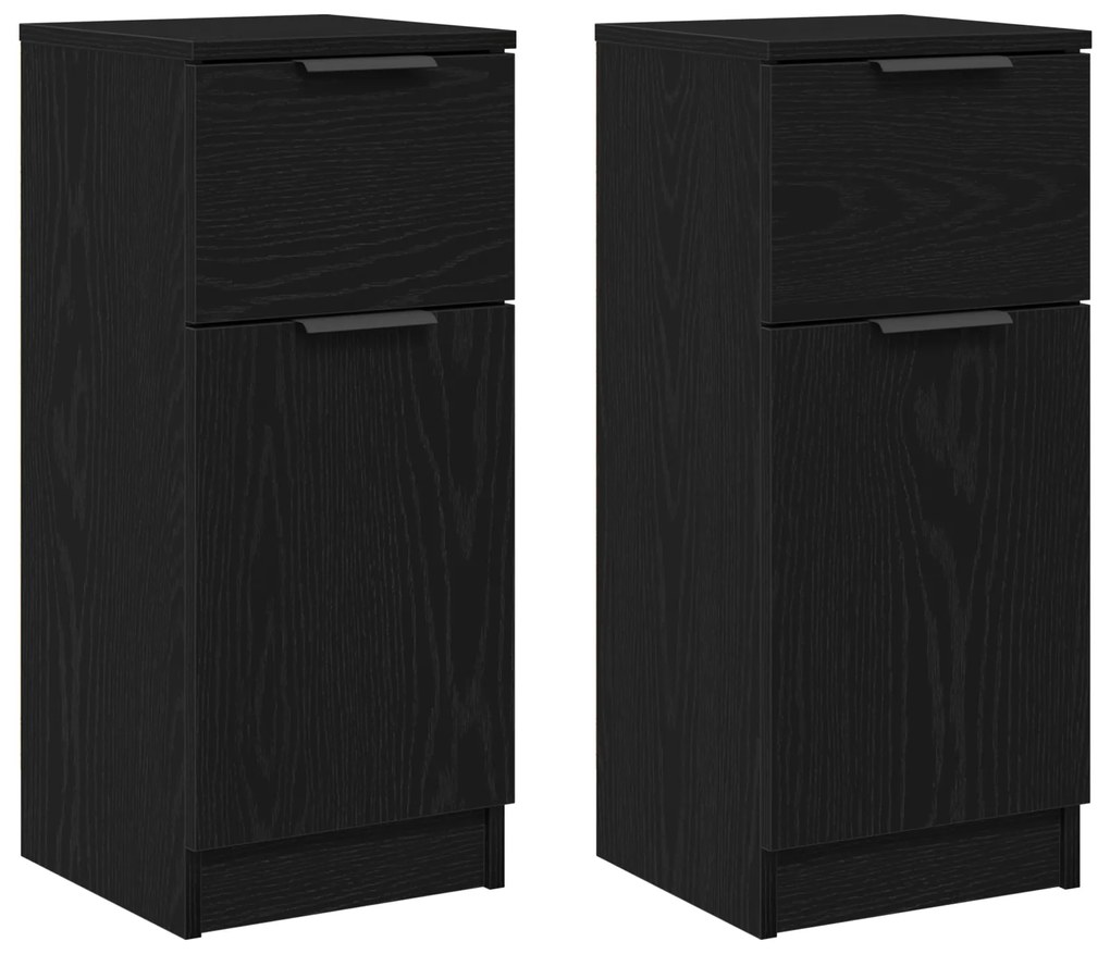 vidaXL Μαύρος Δρυς Sideboard 30x30x70 εκ MDF