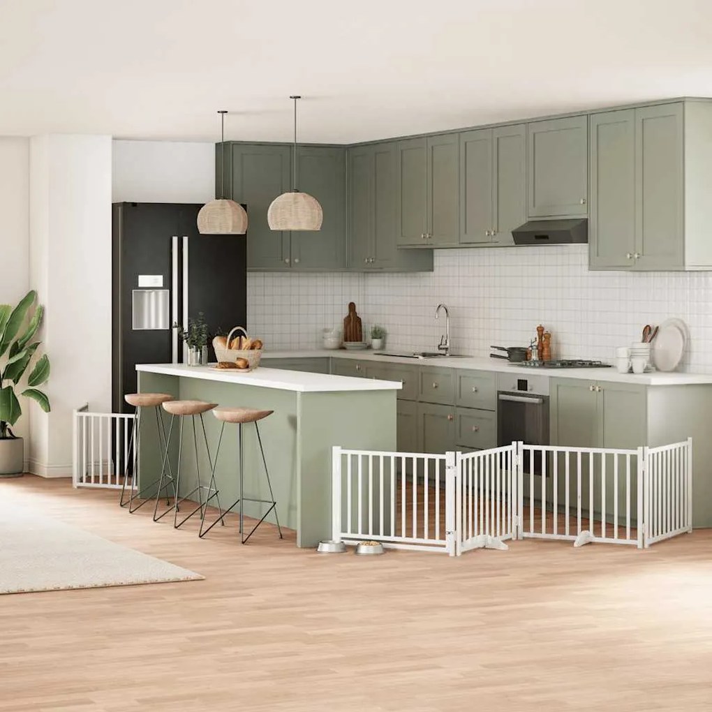 Διαχωριστικό Σκύλων/Πόρτα Πτυσσόμενο 12 Πάνελ 960εκ Ξύλο Λεύκας