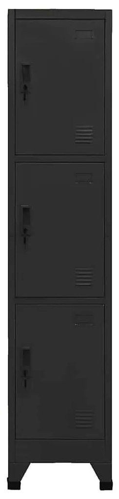 vidaXL Φοριαμός Μαύρος 38 x 45 x 180 εκ. Ατσάλινος