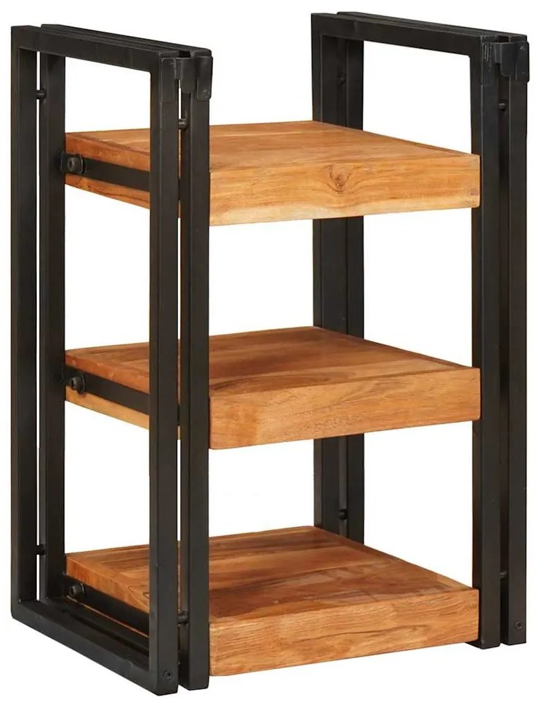 vidaXL Κομοδίνο Καφέ και μαύρο 38 x 33 x 58 εκ. Σταθερό Ξύλο Ακακίας