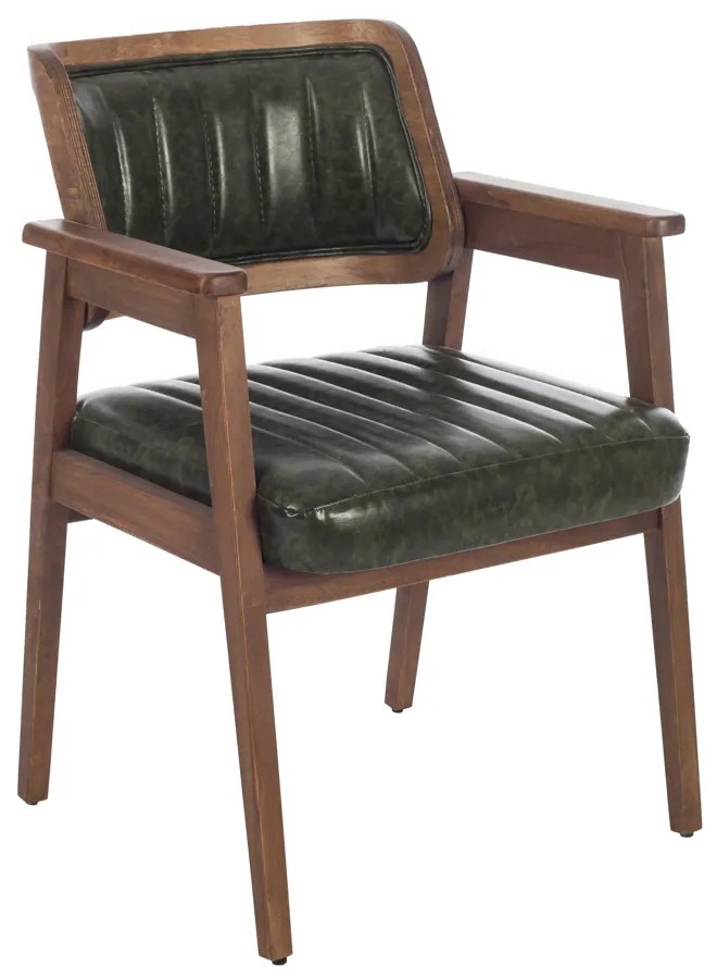 Καρέκλα LAZIO καρυδί ξύλο ύφασμα PETEK 10 GREEN