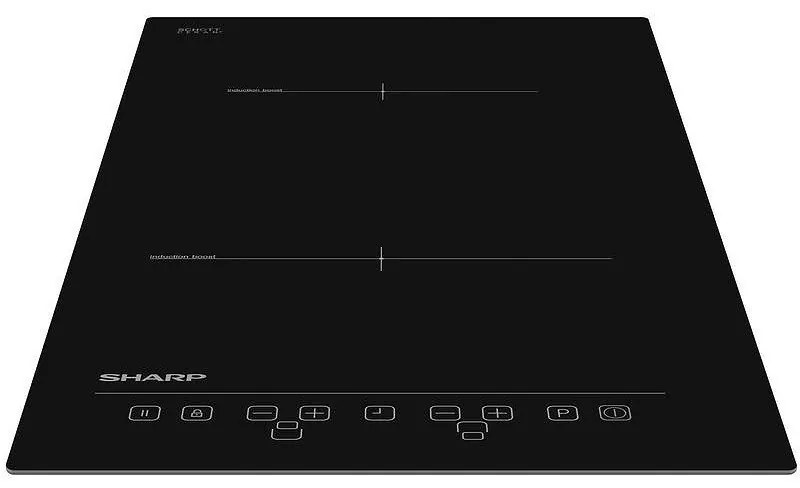 Κεραμική ενσωματωμένη εστία Sharp KH-3I25NT0K-EU, 3500W, 2 ζώνες, 9 επίπεδα, Χρονοδιακόπτης, Booster, Induction, Μαύρο